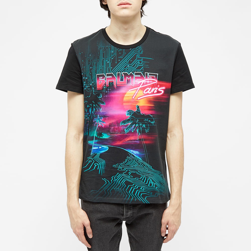 Balmain Circuit Palm Tree Tee - 3