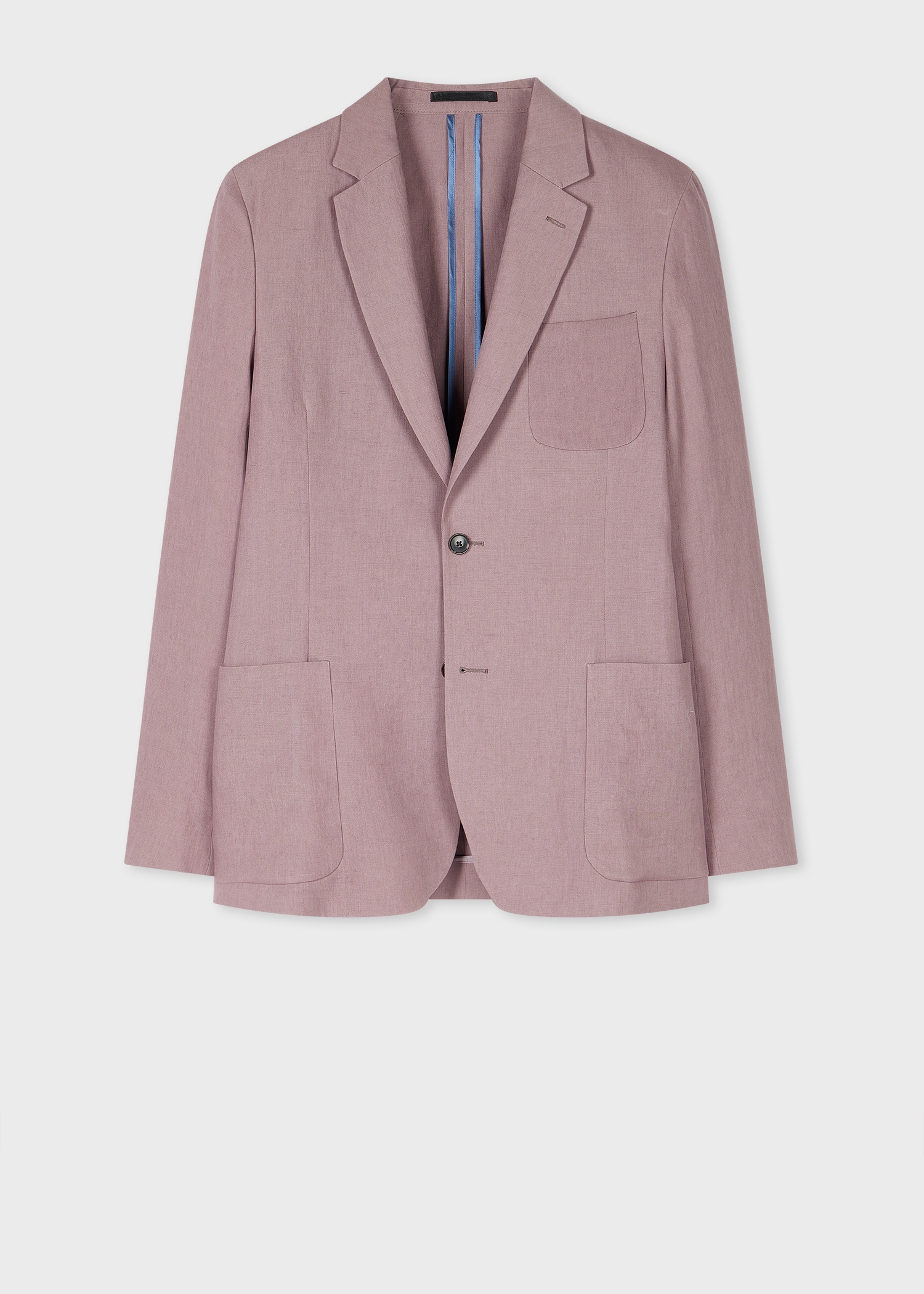 Dusty Mauve Linen Unlined Blazer - 1