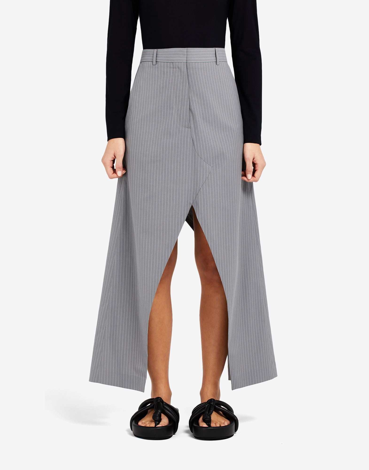 Asymmetrical pinstripe skirt - 5