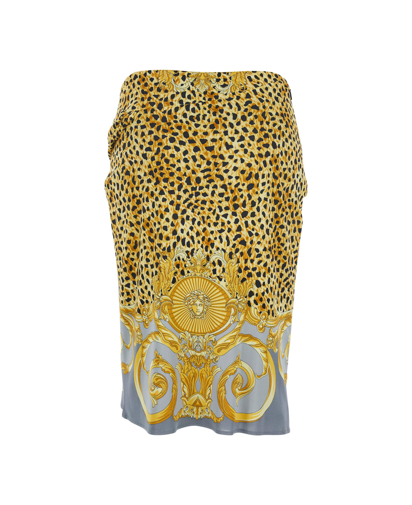 Skirt Cheetah Foulard On Responsible Heavy Viscose Liquid Jersey - 2