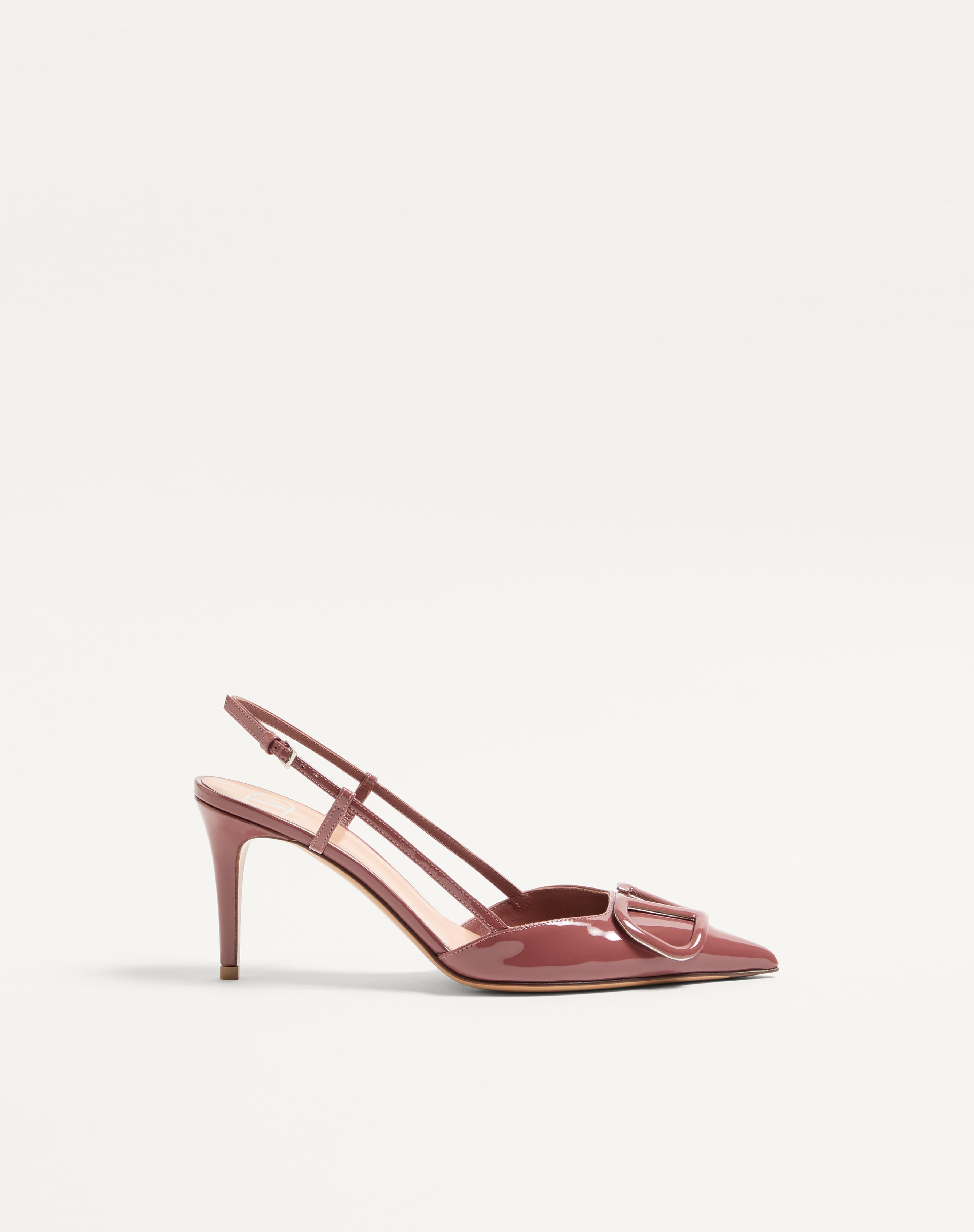 VLOGO SIGNATURE PATENT LEATHER SLINGBACK PUMP 80MM / 3.15 IN. - 1