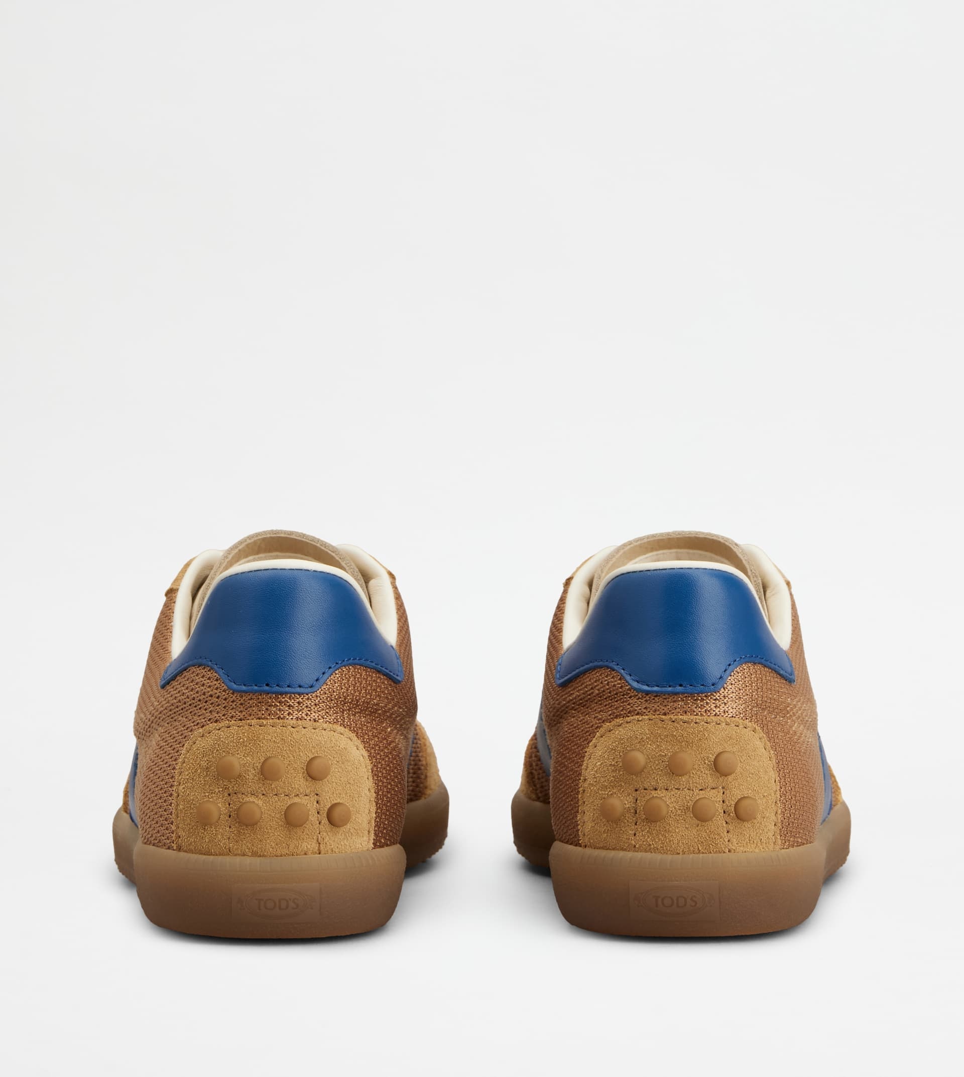 TOD'S TABS SNEAKERS IN SUEDE AND TECHNICAL FABRIC - BROWN, LIGHT BLUE, BEIGE - 3
