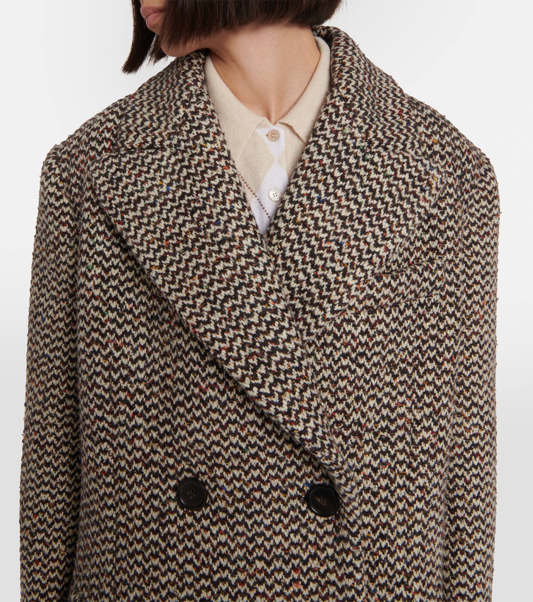 Wool and silk-blend bouclé coat - 4