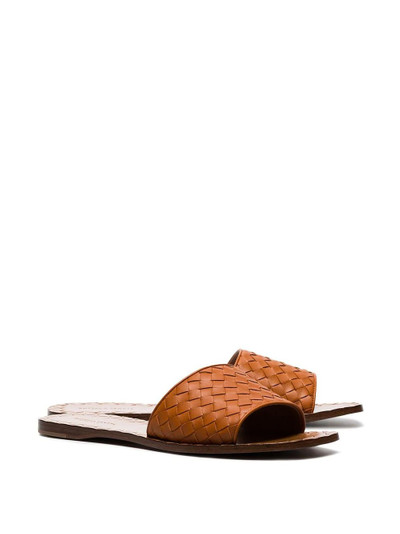 Bottega Veneta brown ravello intrecciato leather sandals outlook