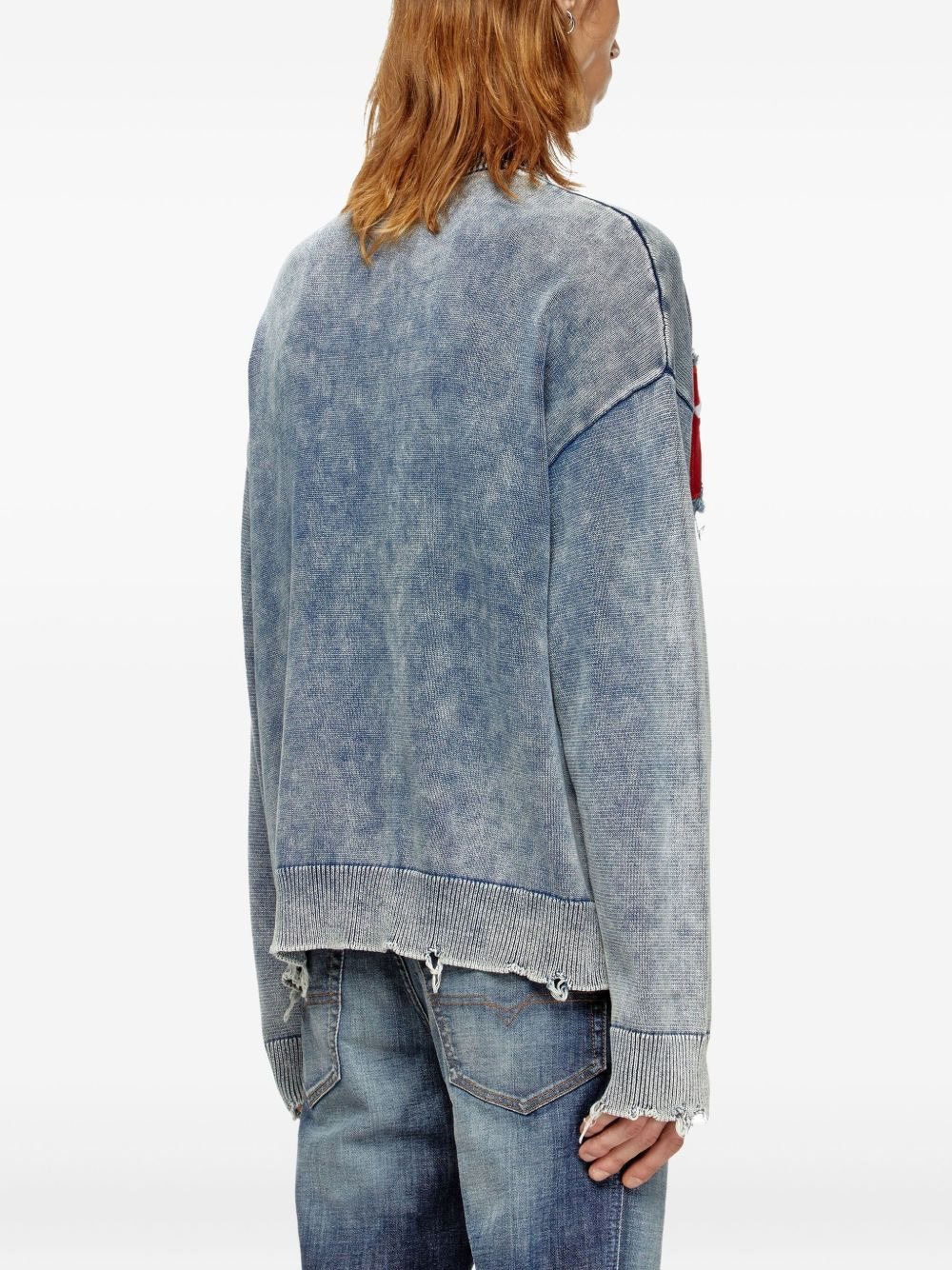 frayed logo-patch jumper - 4