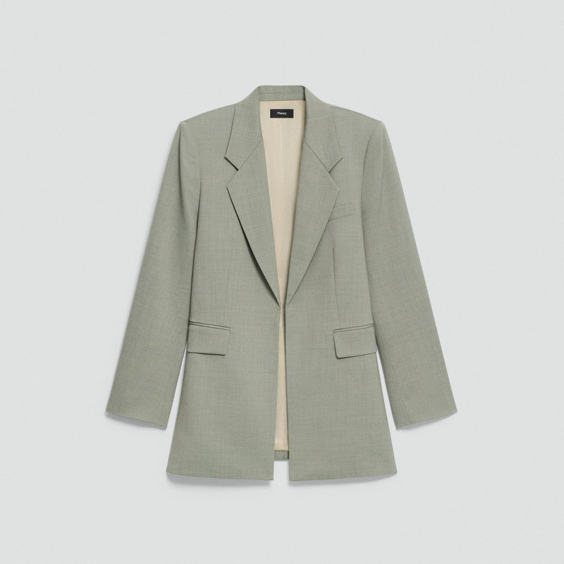 Vented Blazer in Wool Gabardine 1