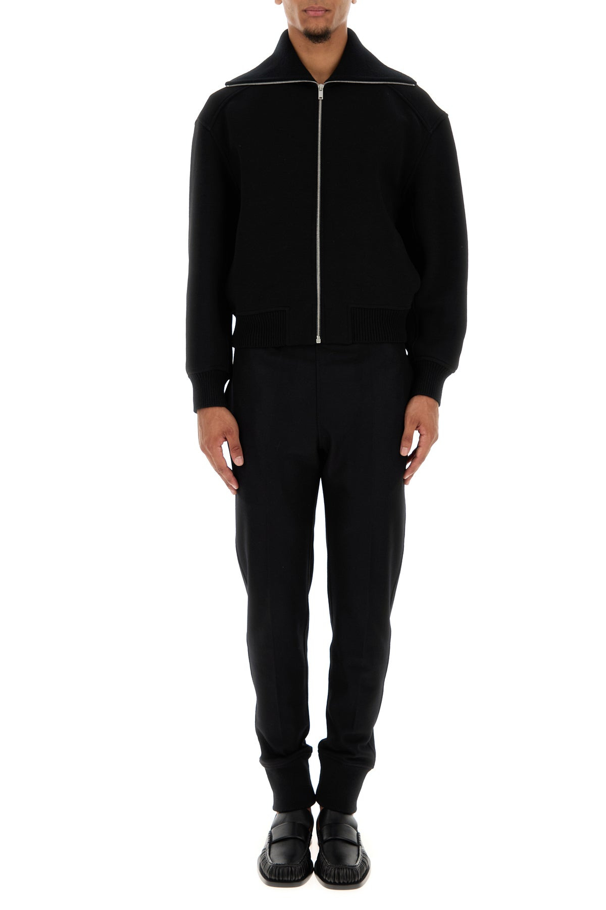 Black wool blend bomber jacket - 6