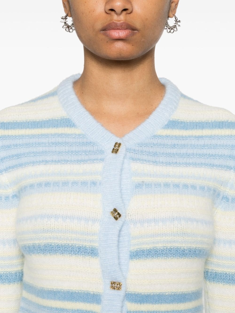 V-neck striped cardigan - 5