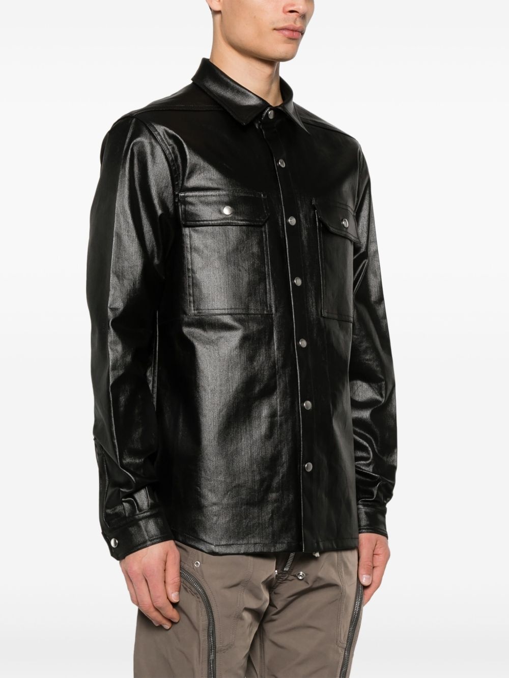 coated overshirt - 3