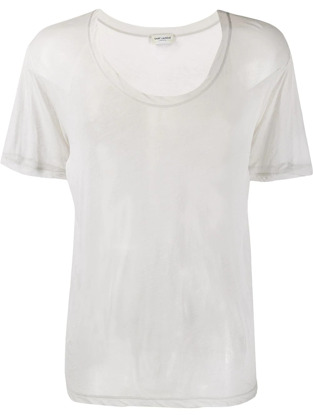 round neck sheer T-shirt - 1