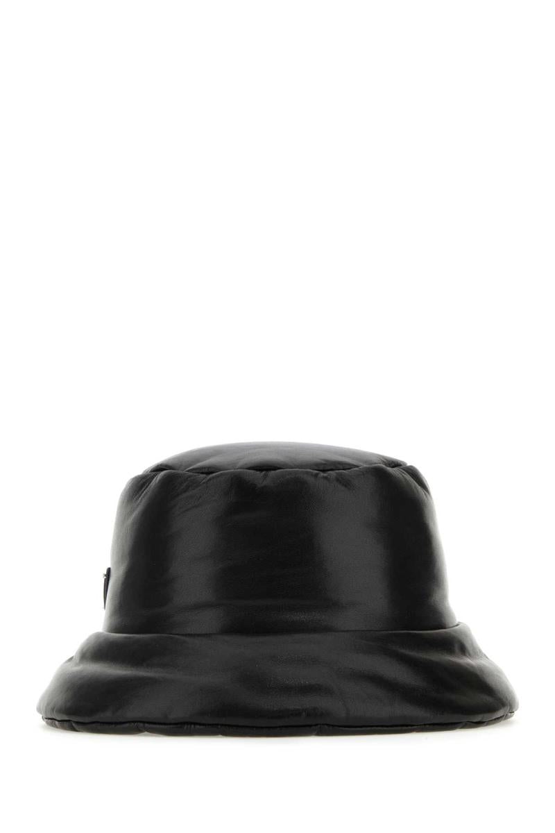 ハット PRADA Black nappa leather padded hat (1HC2482DYI F0002) Prada PRADA HATS AND HEADBANDS | baltini | REVERSIBLE