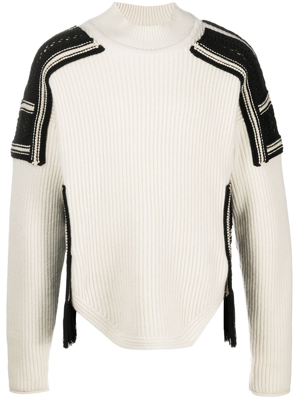 panelled ribbed-knit jumper - 1