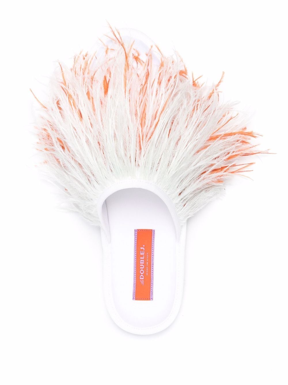 feather embellished slippers - 4