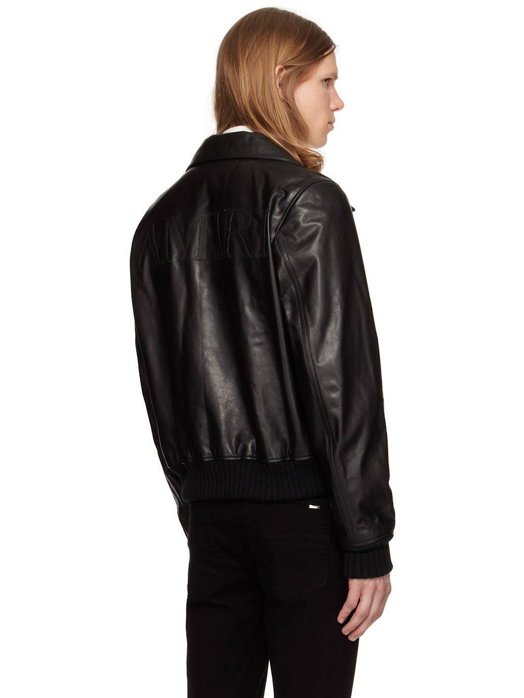 Black Zip Leather Jacket - 3
