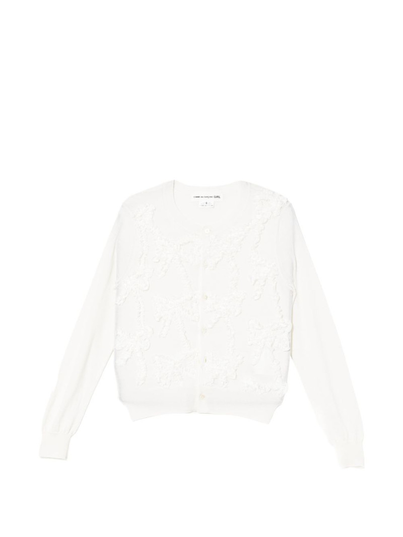 ribbon-design ruffle cardigan 1