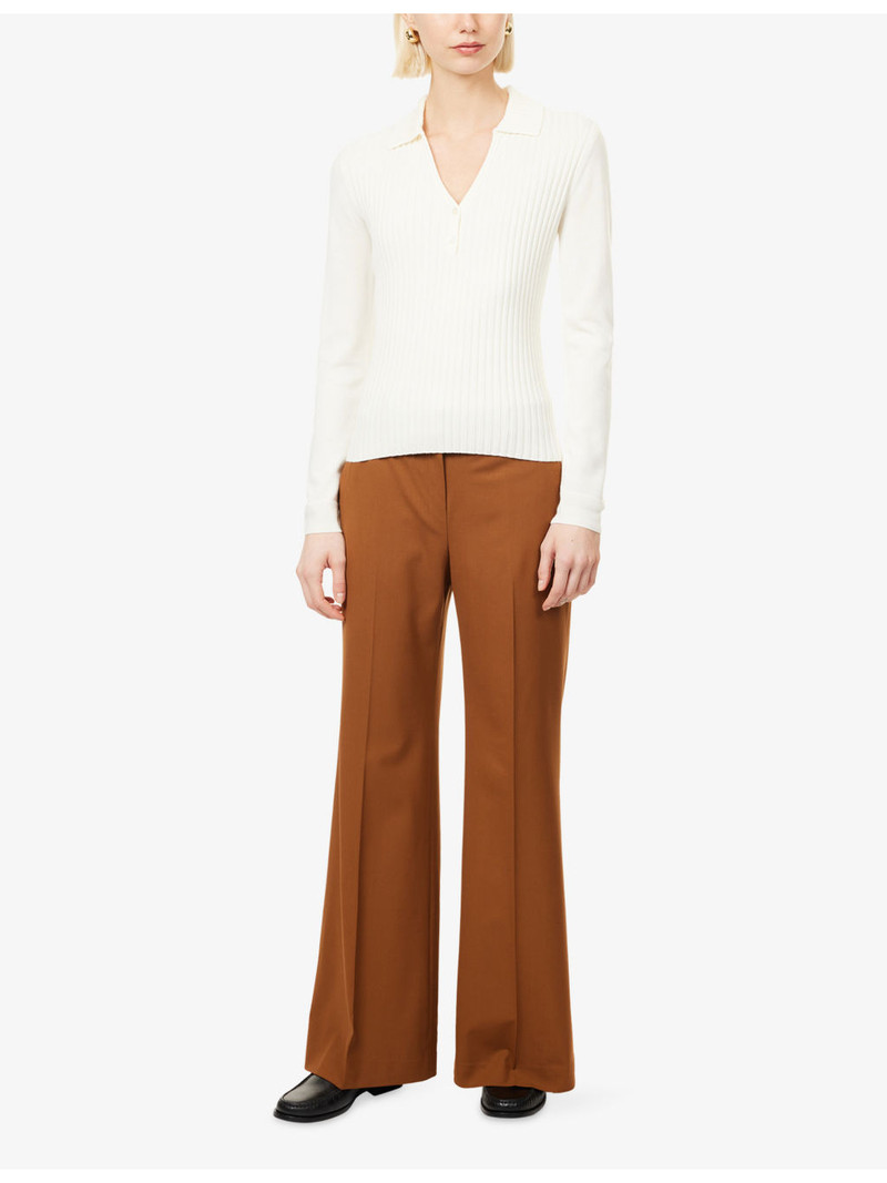 Theory Fluid Wide-Leg Wool Trousers outlook