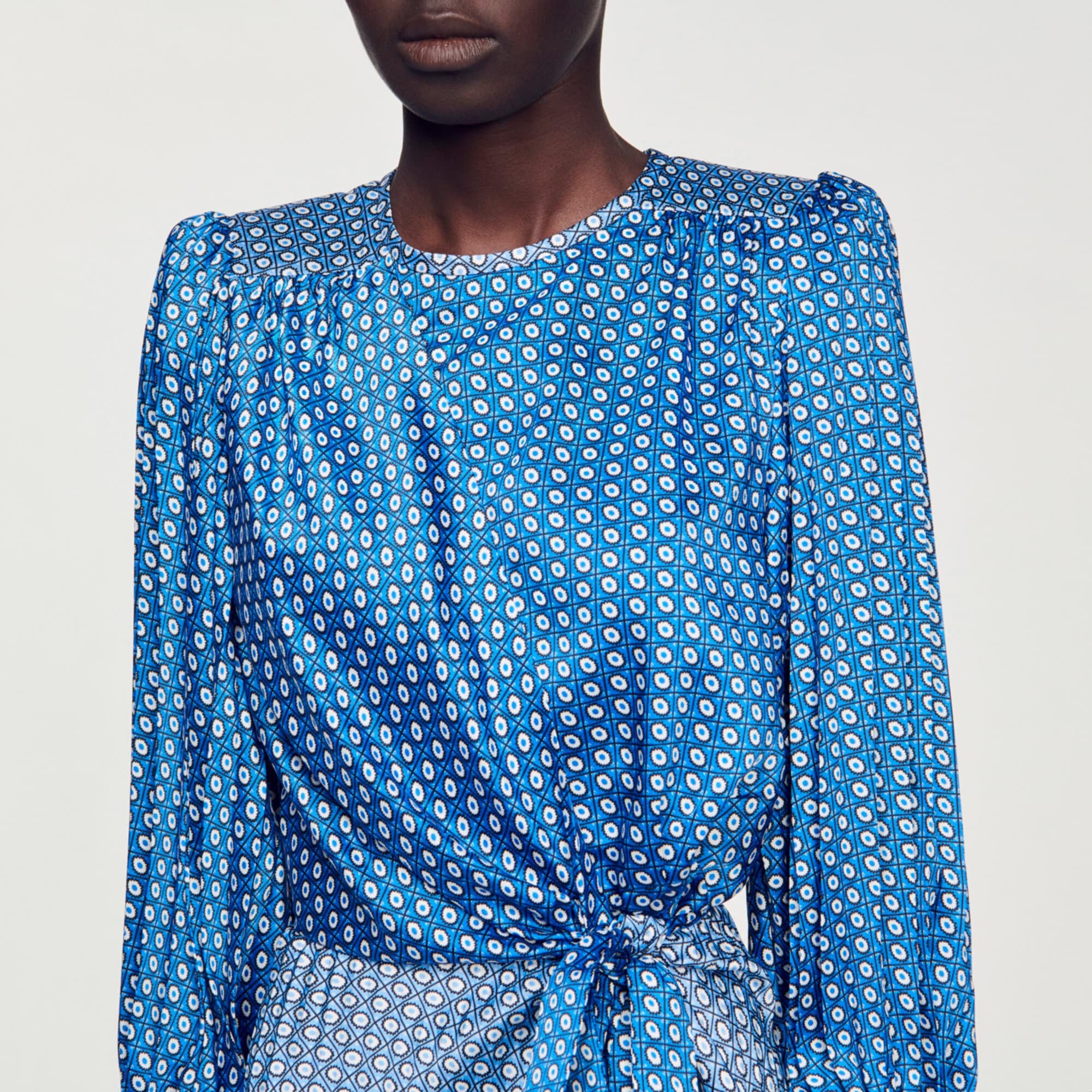 LONG TIE-PRINT DRESS - 4