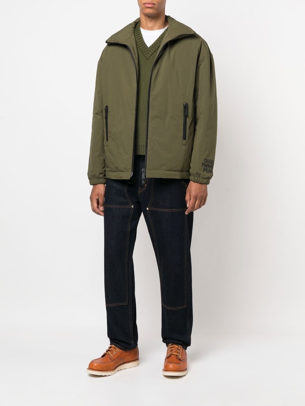logo-print zip-up jacket - 2