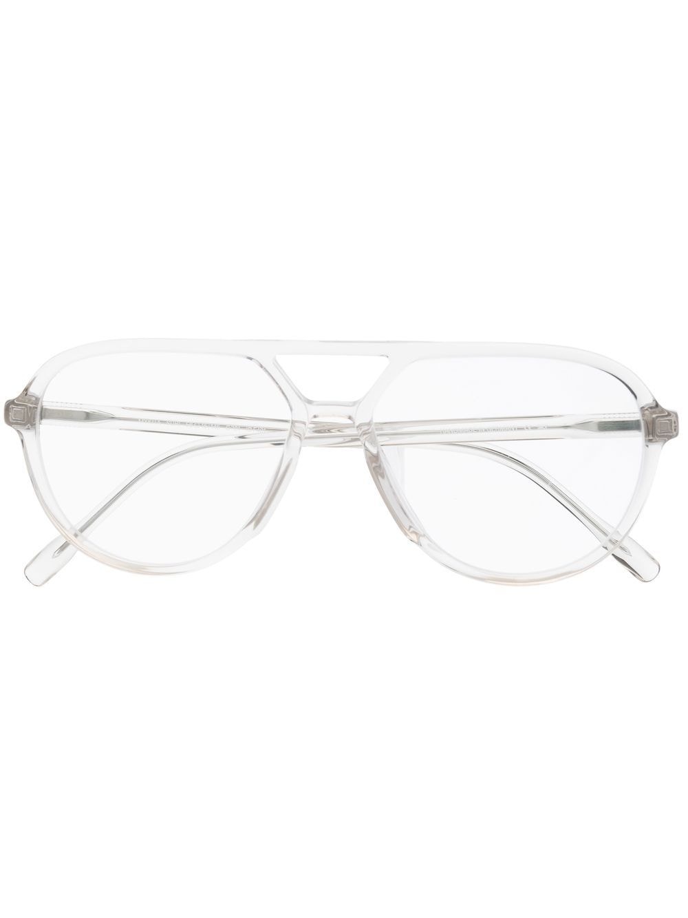 transparent pilot-frame glasses - 1