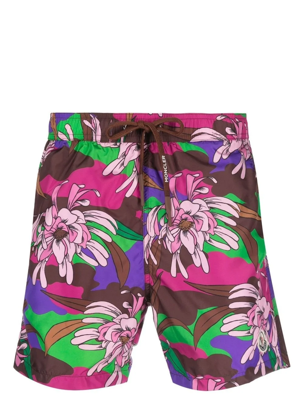 floral-print drawstring swim shorts - 1