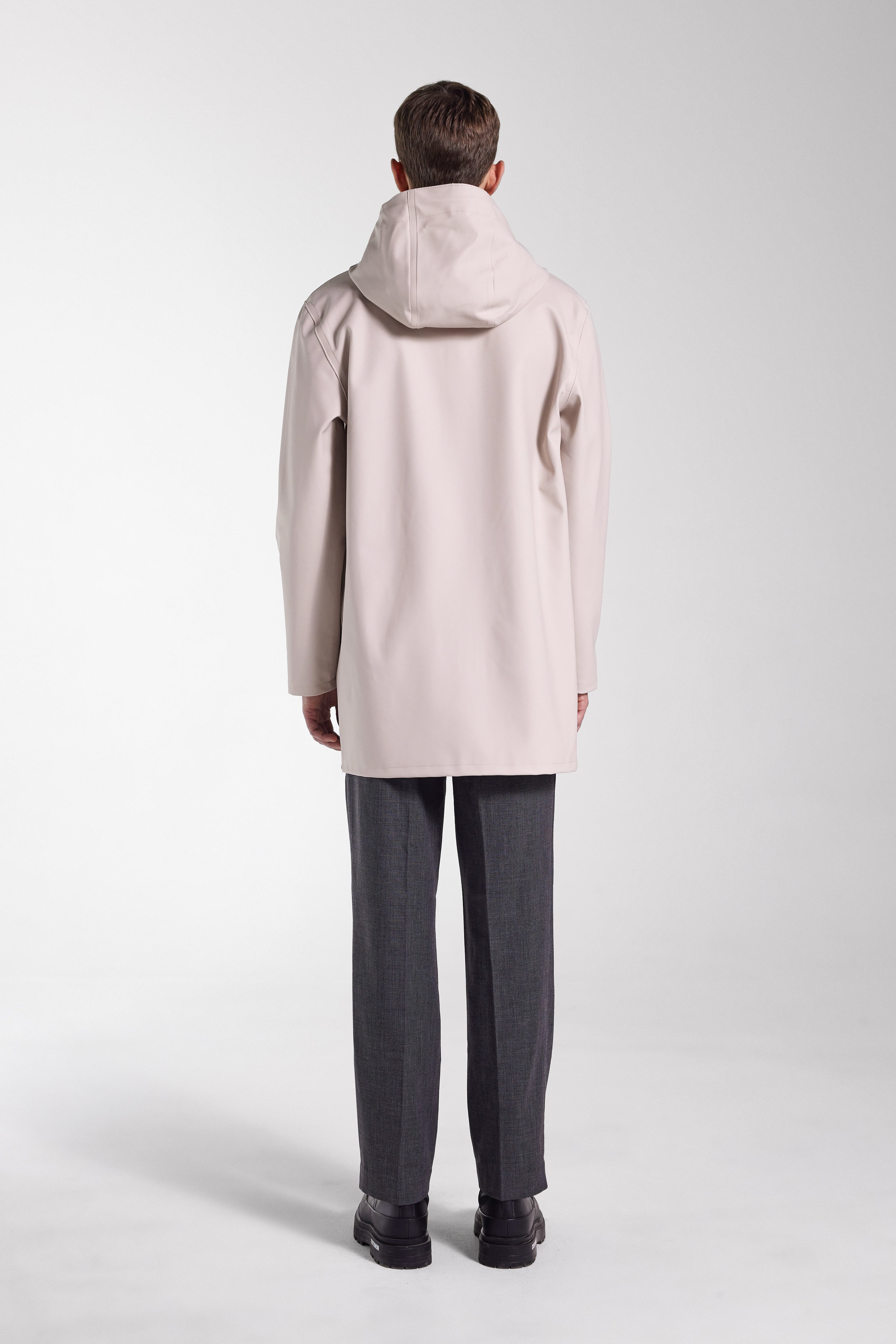 Stutterheim Stockholm Long Sleeve Hooded Raincoat in Light Sand at Nordstrom - 3