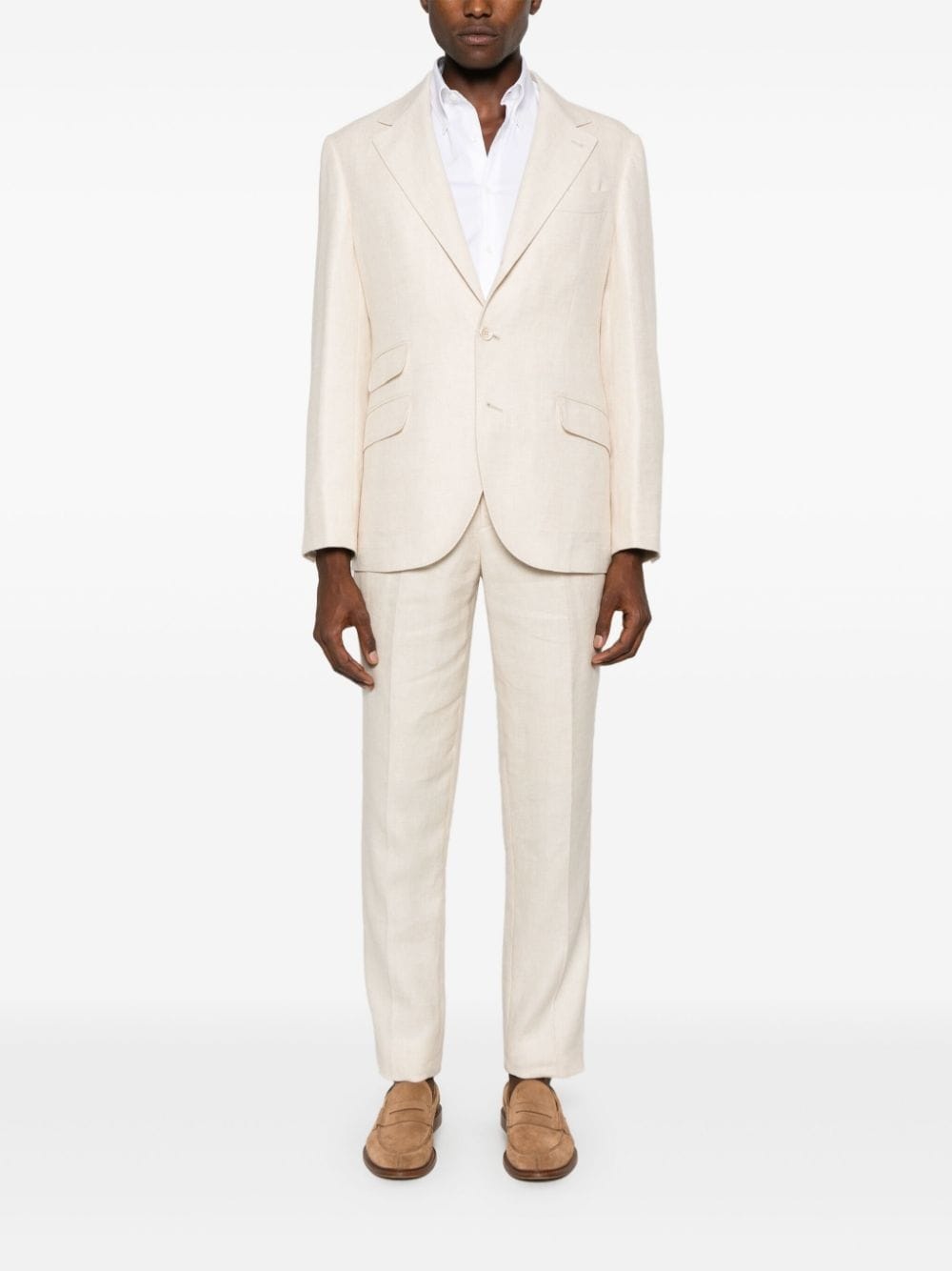 スーツ（メンズ） BRUNELLO CUCINELLI LINEN SINGLE-BREASTED SUIT Brunello Cucinelli single-breasted linen-blend suit | REVERSIBLE