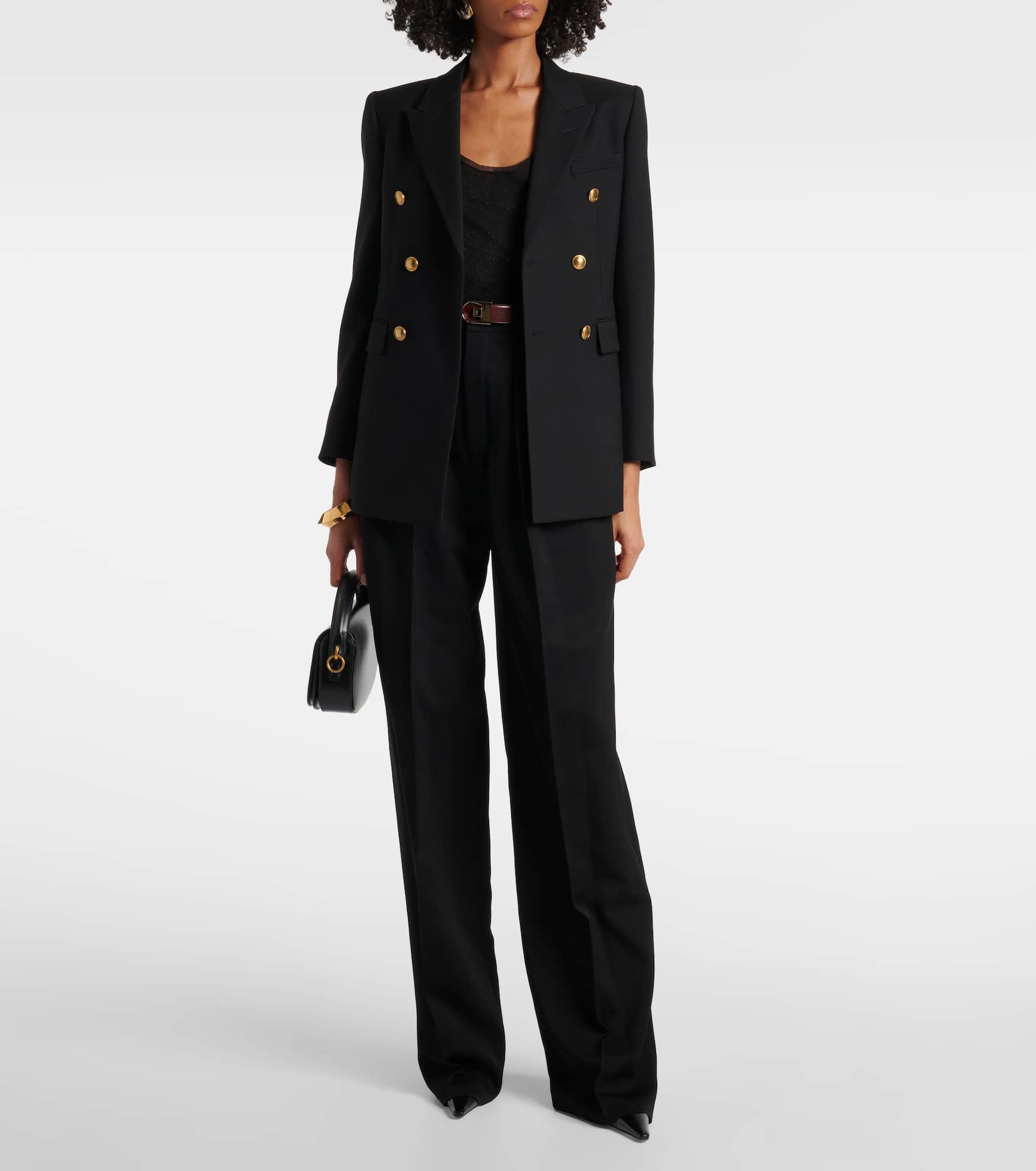 Pleated wool straight pants - 2