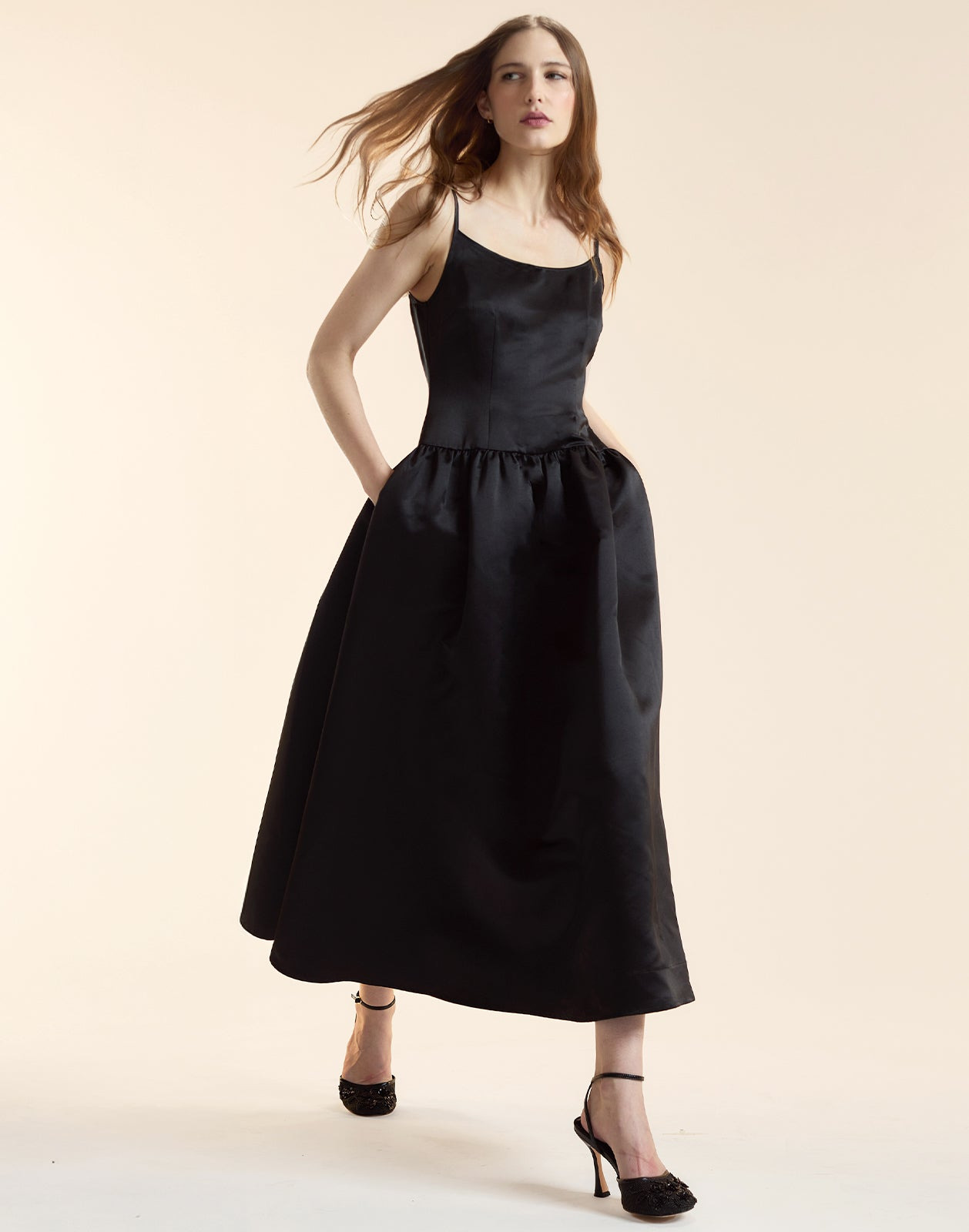 Genevive Satin Midi Dress - 5