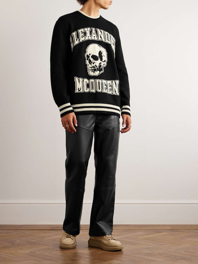 Alexander McQueen Logo-Jacquard Wool and Cashmere-Blend Sweater outlook