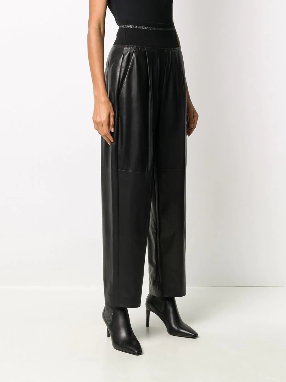 elasticated pleat trousers - 3