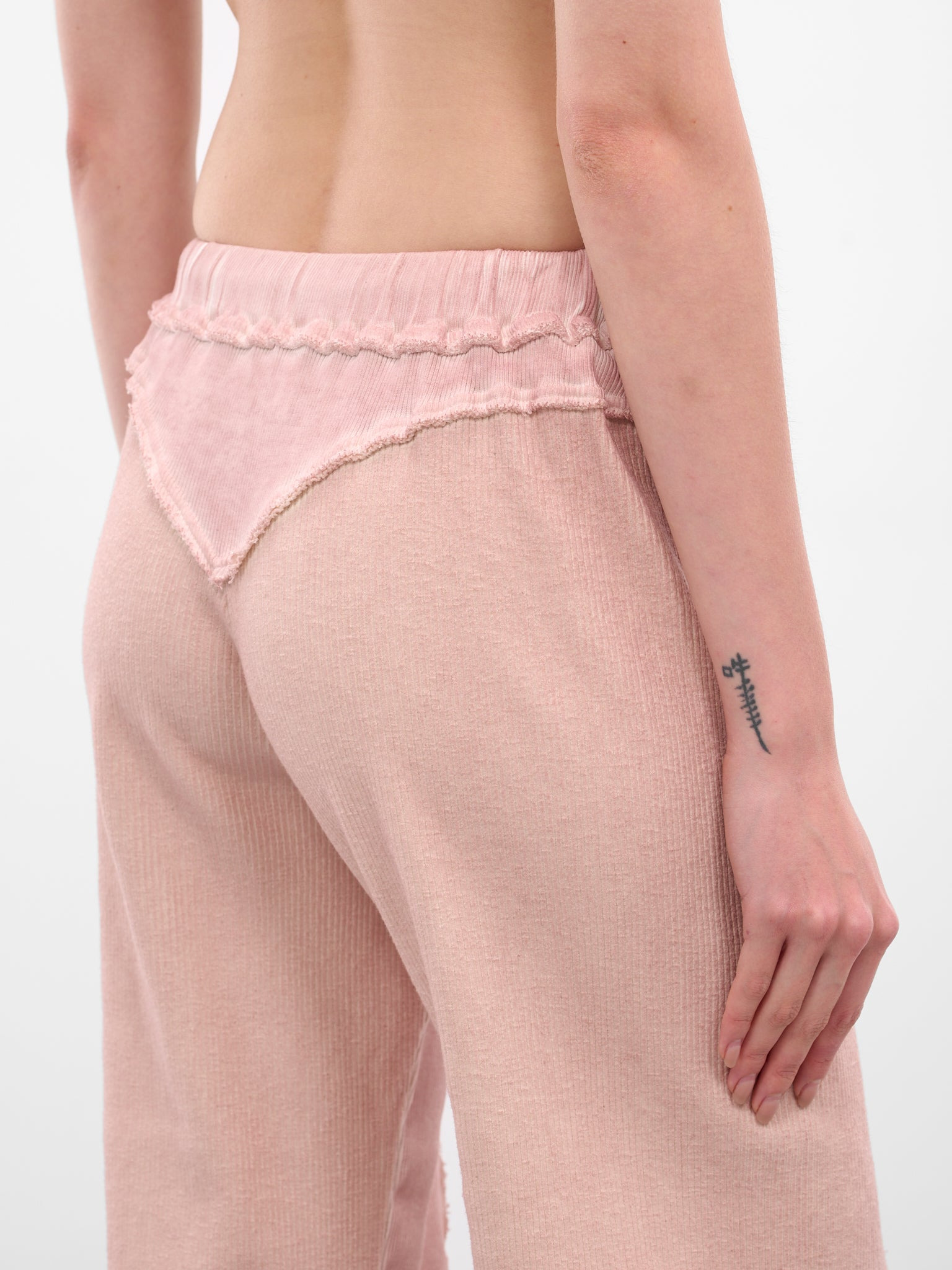 Pink Rib-Knit Paneled Trackpants - 5