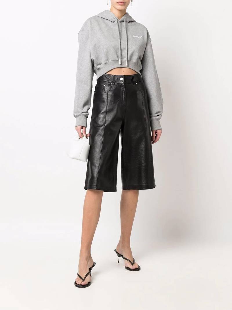 Off-White Helvetica cropped hoodie outlook