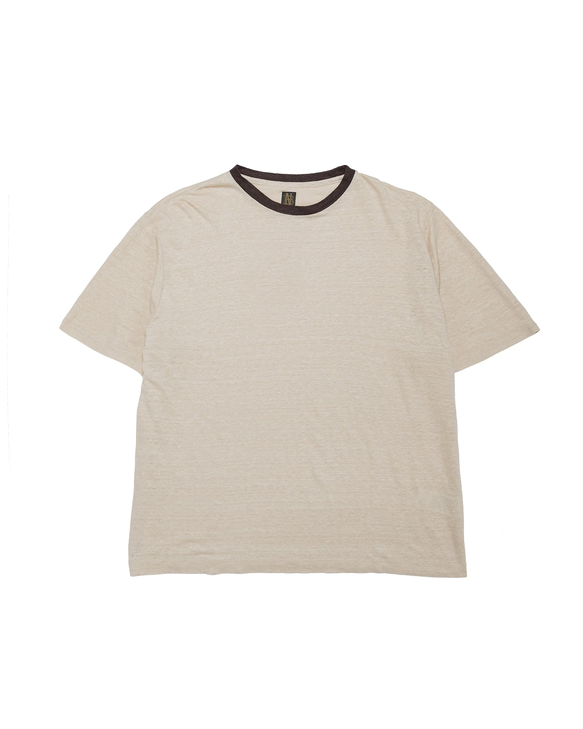 Normandy Linen T-Shirt Beige/Brown - 1