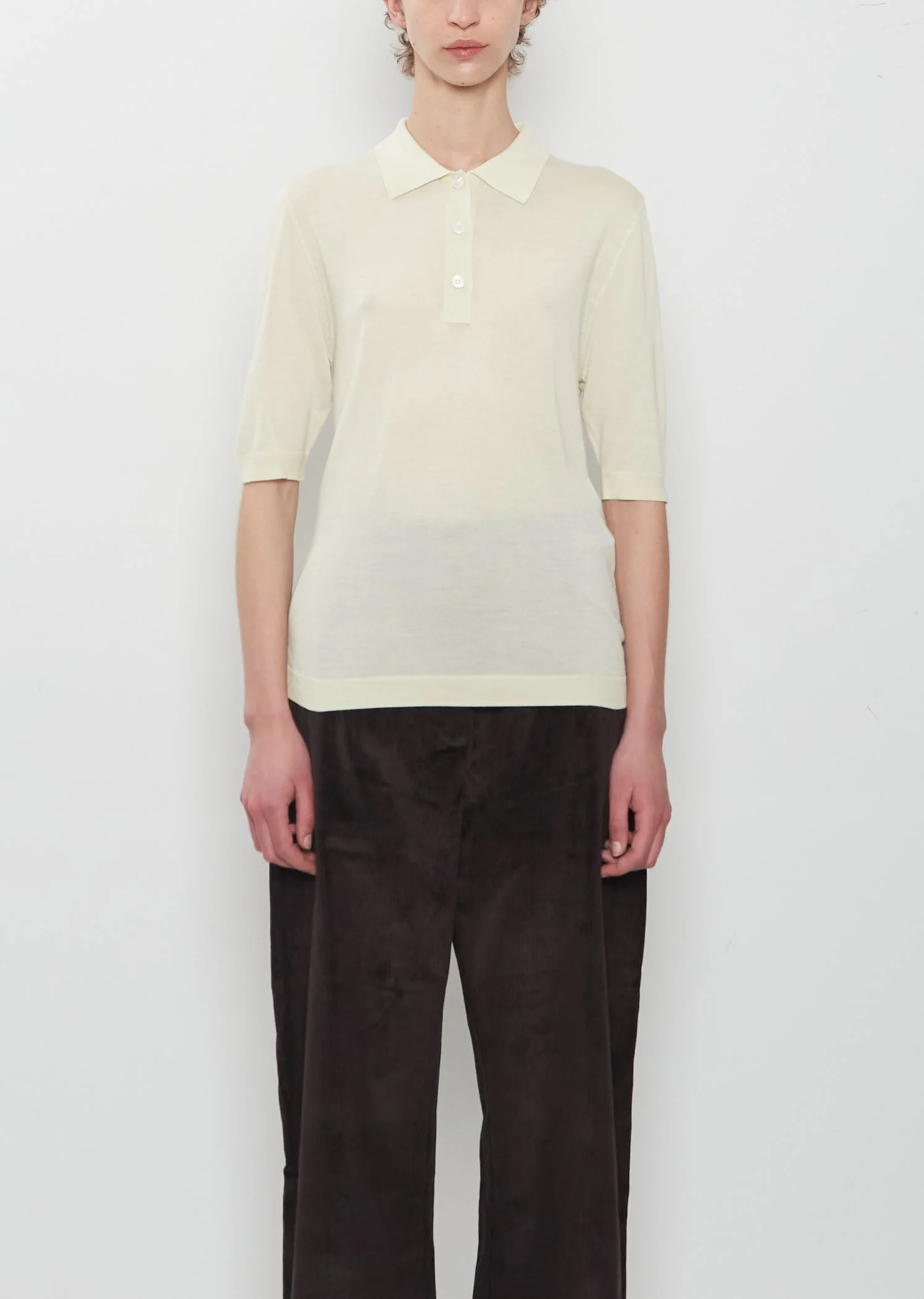 Short Sleeve Polo — Butter - 1