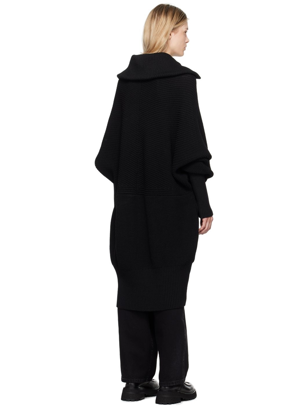 Black Turtleneck Cardigan - 3
