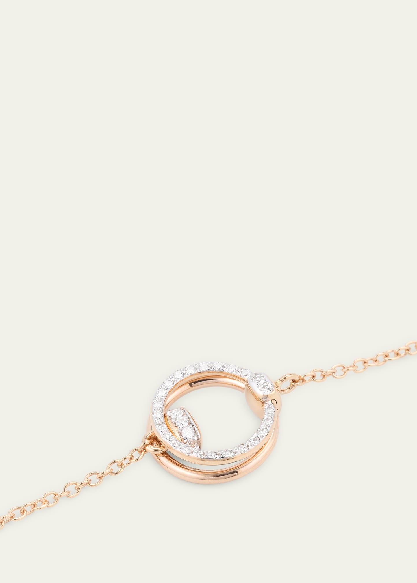 Together 18K Rose Gold Diamond Circle Chain Bracelet - 3