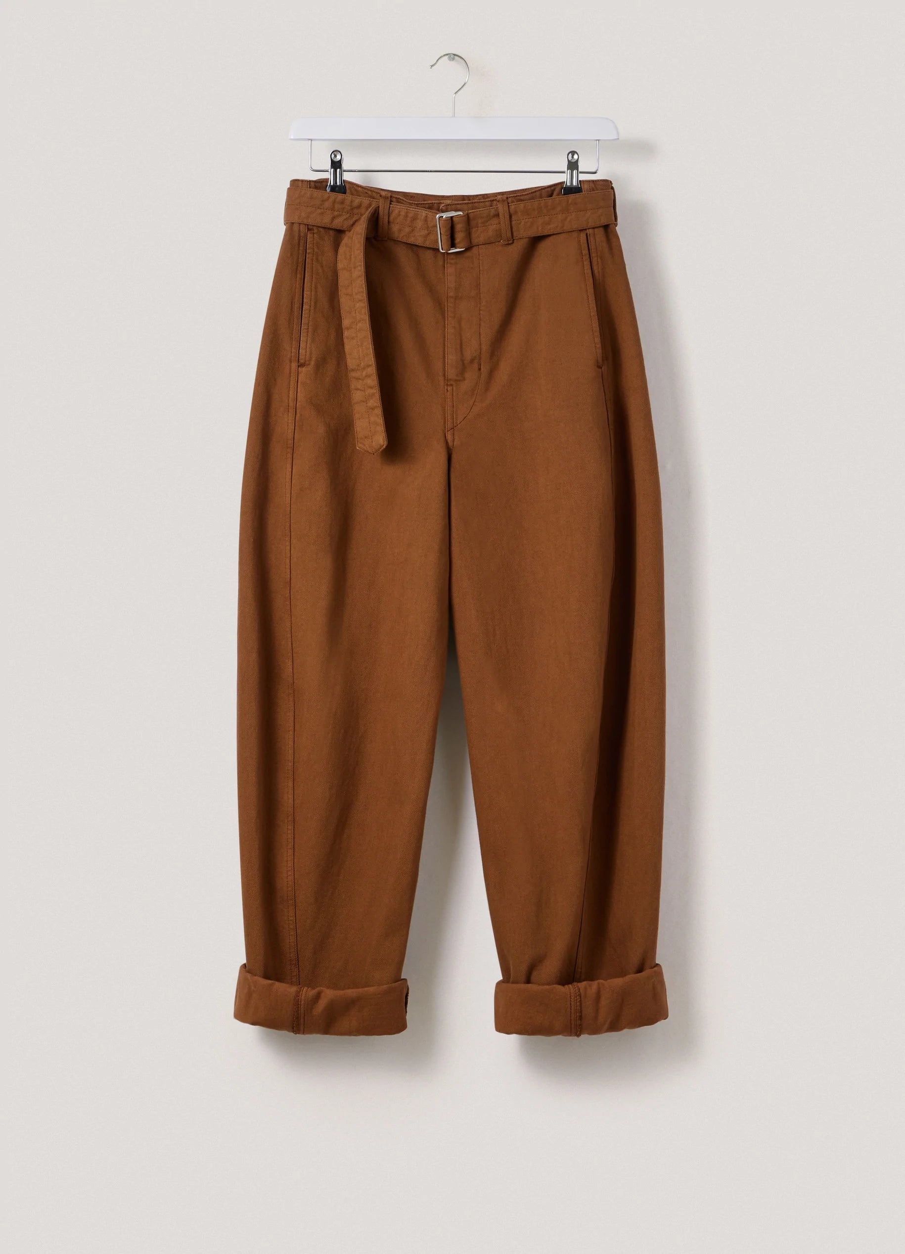 TWISTED BELTED PANTS
HEAVY GARMENT DYED DENIM - 1