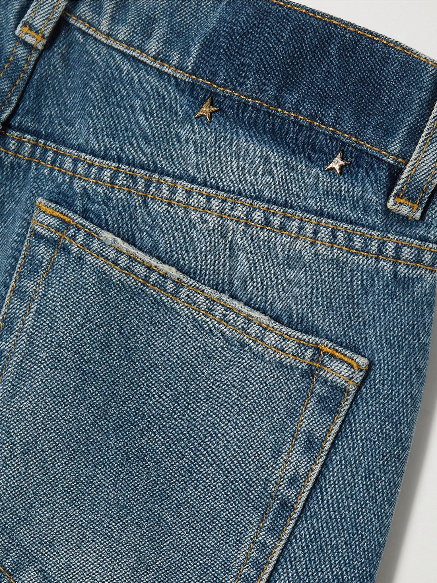 Golden high-rise cropped flared jeans Mid denim - 6