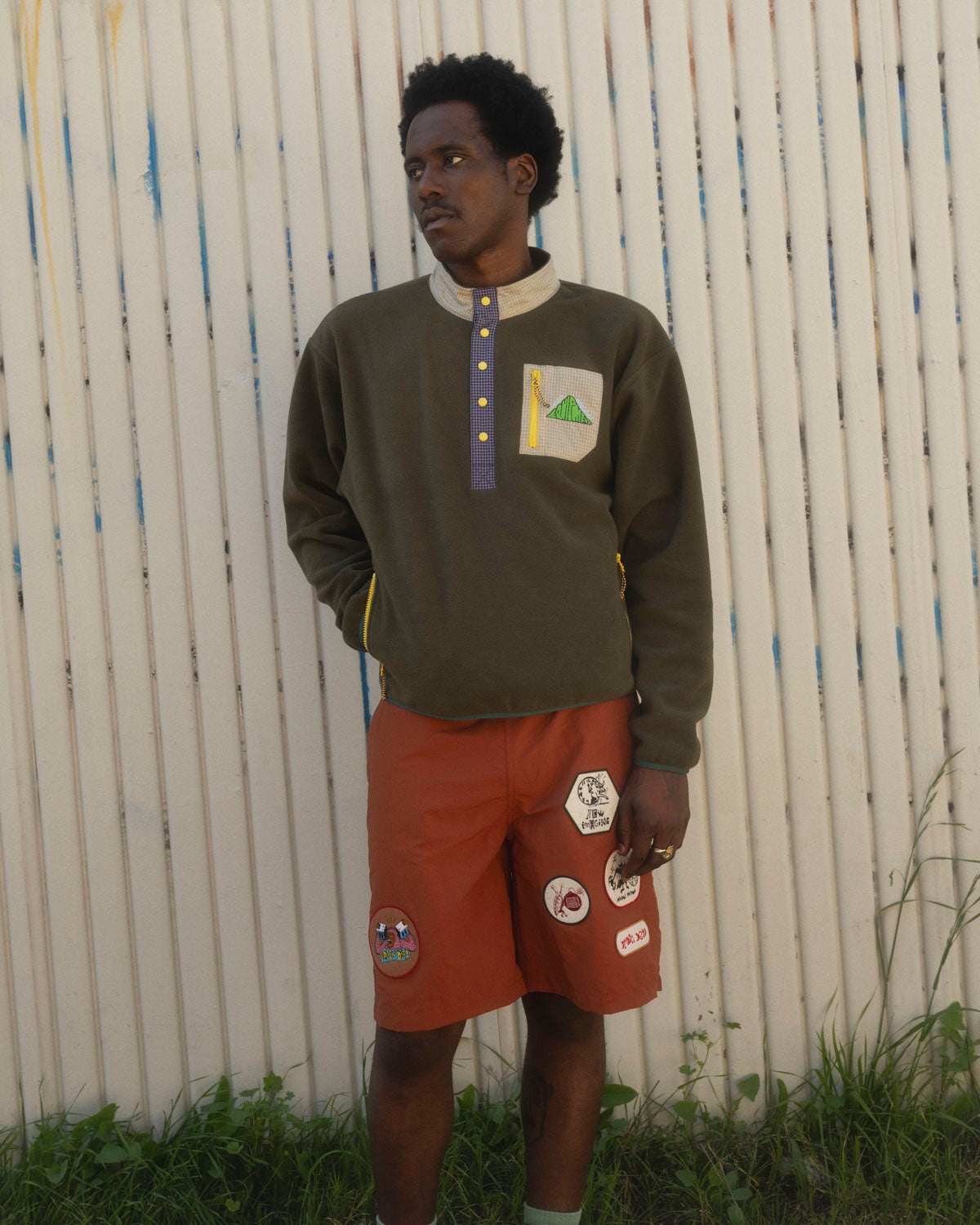 Brain Dead Equipment Ripstop Pullover Fleece Jacket - Olive - 6