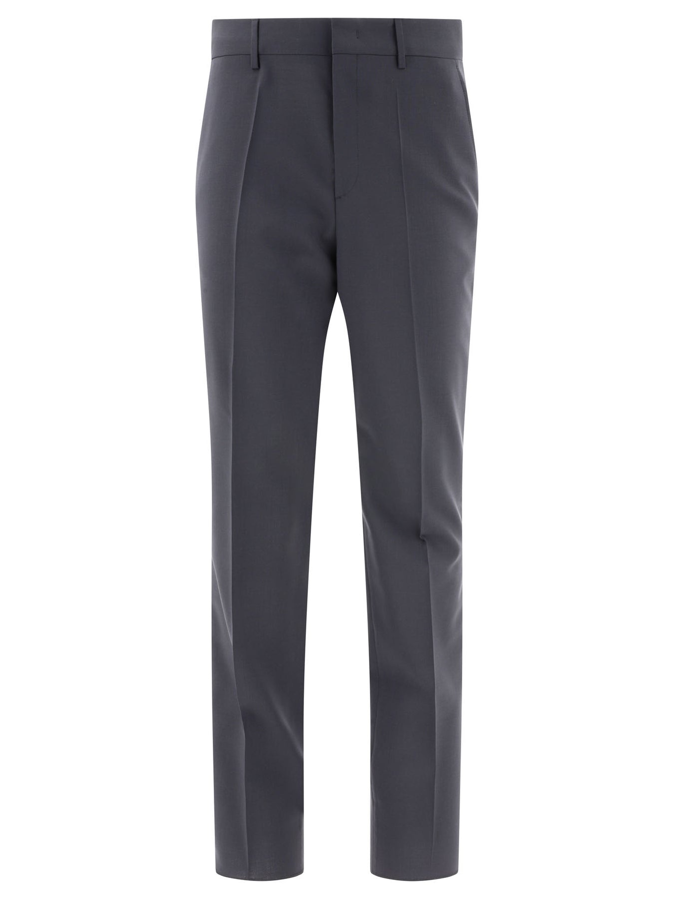 Wool Tailored Trousers Grey - 1