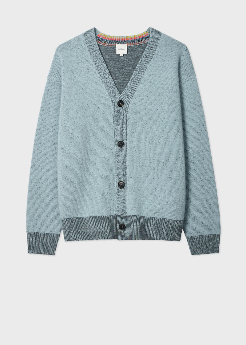 Light Blue Lambswool Cardigan 1