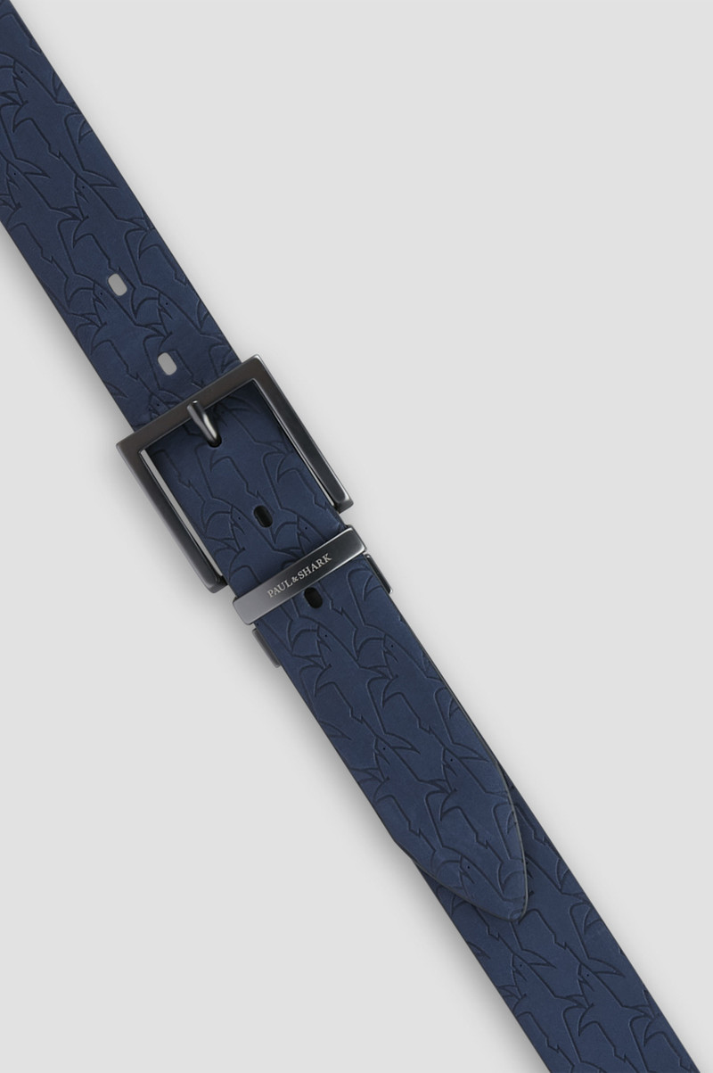 Paul & Shark REVERSIBLE LEATHER BELT WITH SHARKS PATTERN outlook