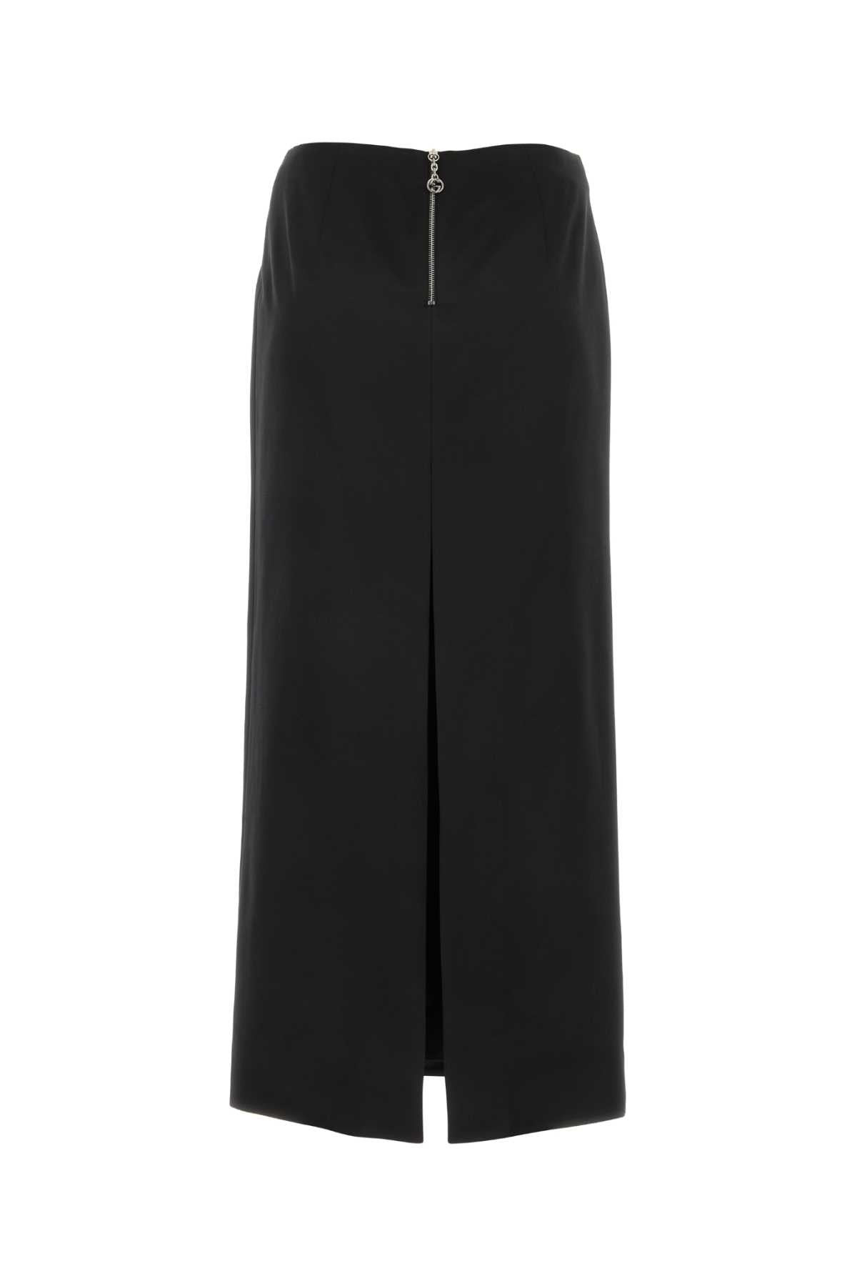Gucci Women Black Satin Skirt - 2