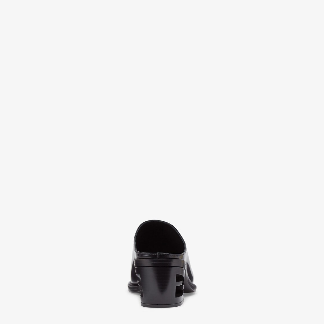 Black leather medium-heel mules - 3