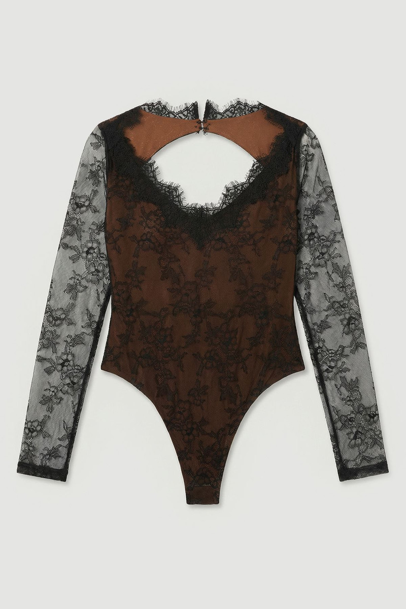 Plus Size Lace Long Sleeve Bodysuit 4