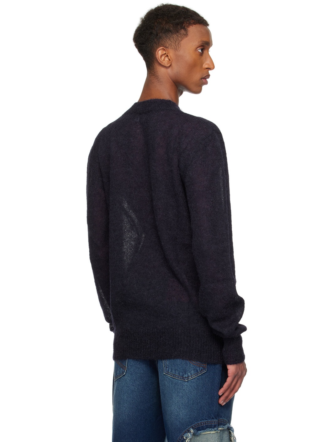 Navy Open Heart Sweater - 3