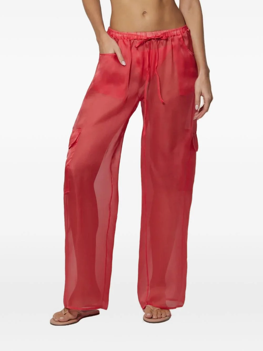 sheer-finish cargo pants - 1