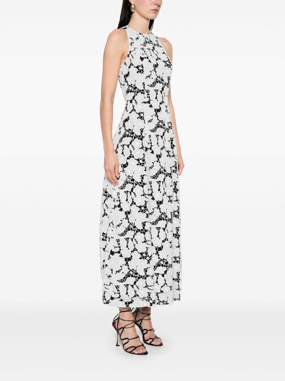 broderie-anglaise A-line midi dress - 3