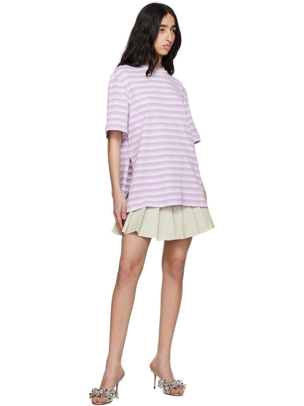 White & Purple Oversized T-shirt - 4