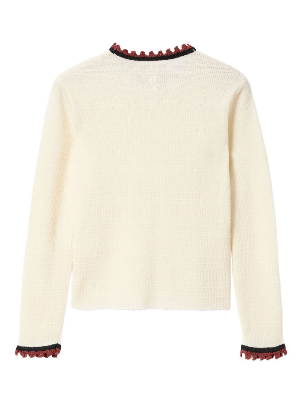 scallop-trimmed wool-blend sweater - 5
